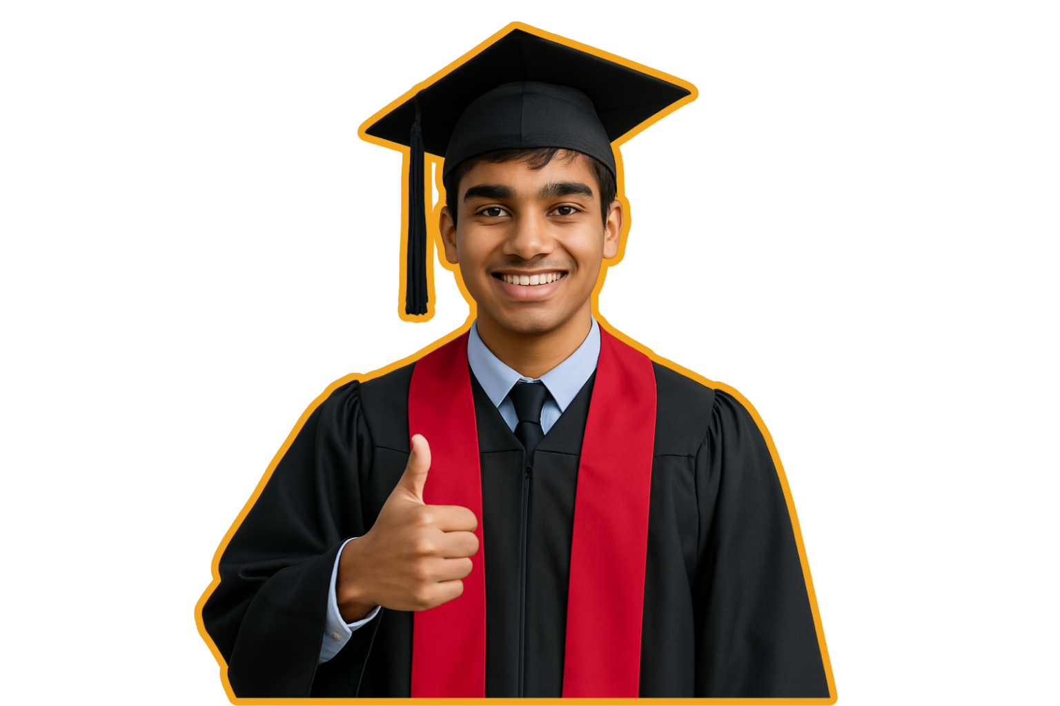 Young Indian male in graduation attire